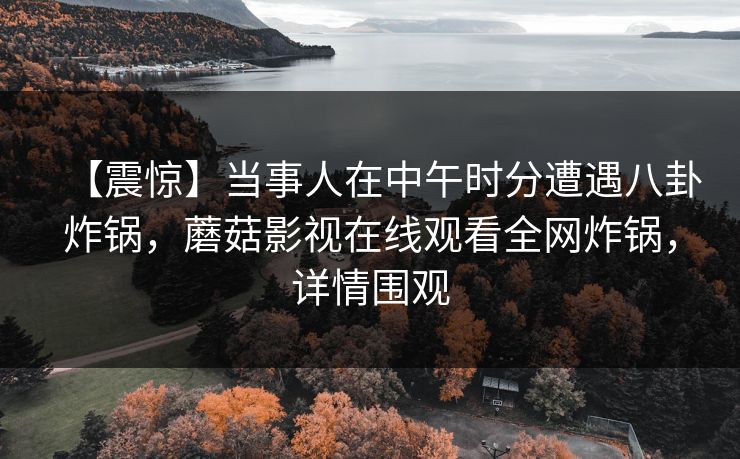 【震惊】当事人在中午时分遭遇八卦炸锅，蘑菇影视在线观看全网炸锅，详情围观